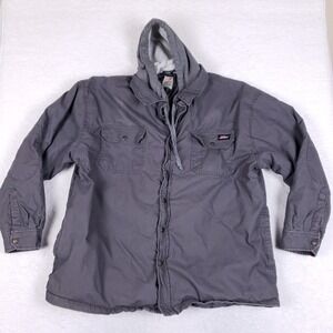 Genuine Dickies Hooded Work Jacket 3XL Quilted Canvas Coat Grey Gorpcore Utility